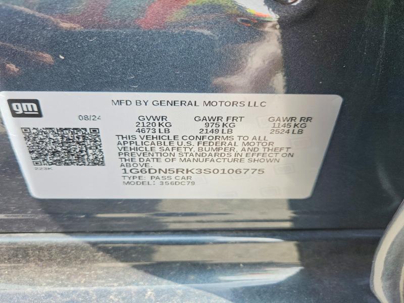 2025 Cadillac Ct5 მანქანა იყიდება აუქციონზე, vin: 1G6DN5RK3S0106775, აუქციონის ნომერი: 54928856