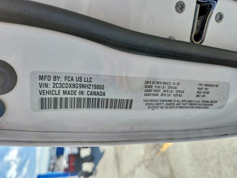 Продажа на аукционе авто 2022 Dodge Charger, vin: 2C3CDXBG9NH219860, номер лота: 58118596