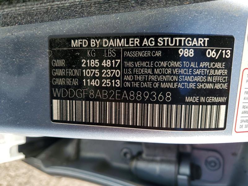 57052166 :رقم المزاد ، WDDGF8AB2EA889368 vin ، 2014 Mercedes-benz C مزاد بيع