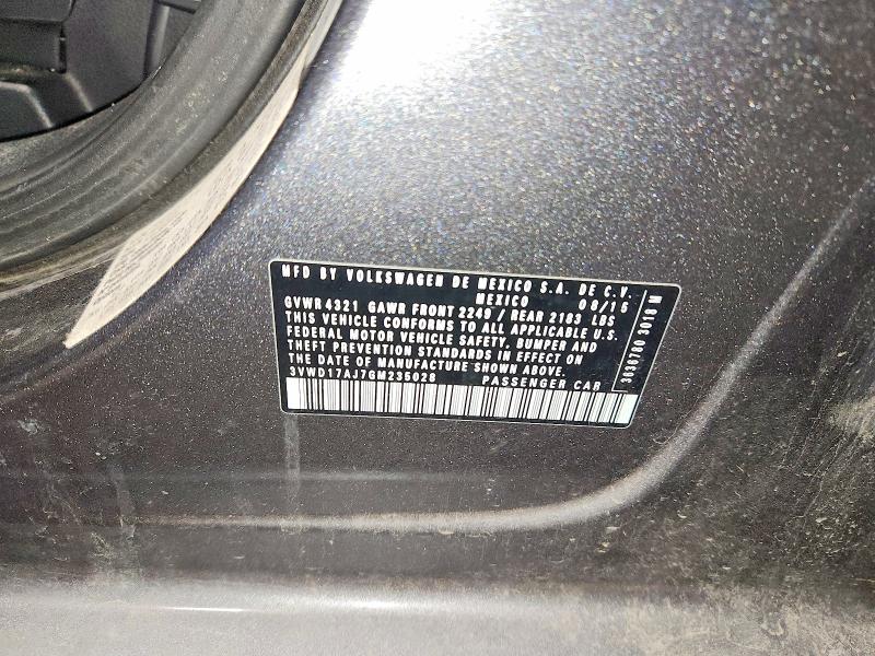 Aukcja sprzedaży 2016 Volkswagen Jetta, vin: 3VWD17AJ7GM235028, numer aukcji: 59255836
