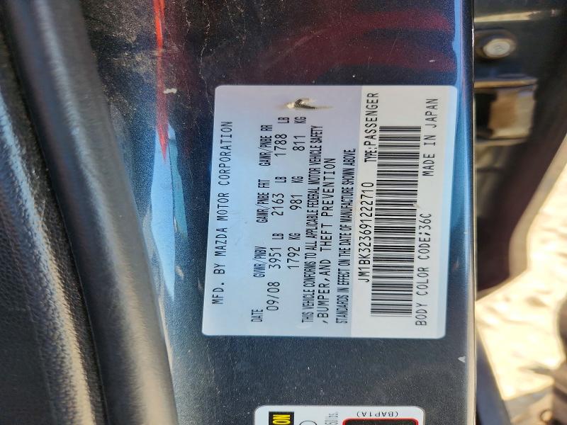 Продажа на аукционе авто 2009 Mazda 3, vin: JM1BK323691222710, номер лота: 55744056