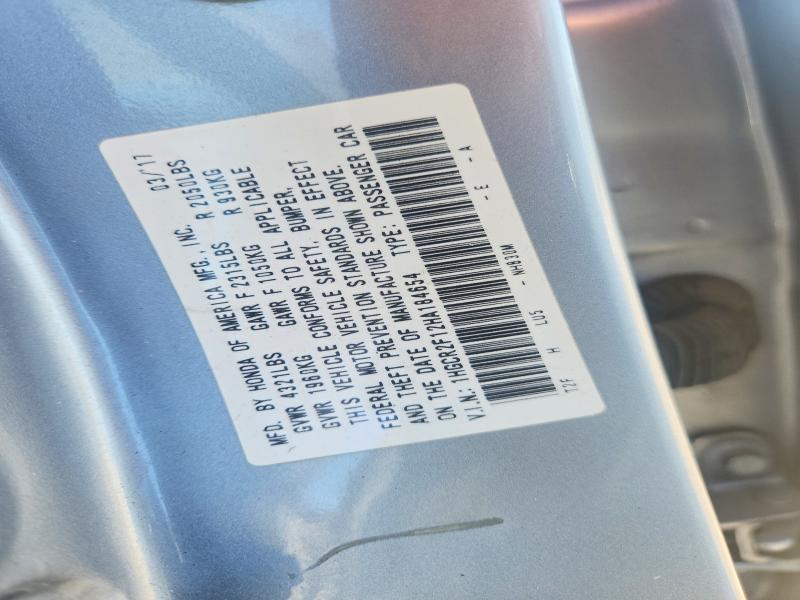 2017 Honda Accord მანქანა იყიდება აუქციონზე, vin: 1HGCR2F12HA184654, აუქციონის ნომერი: 57867786