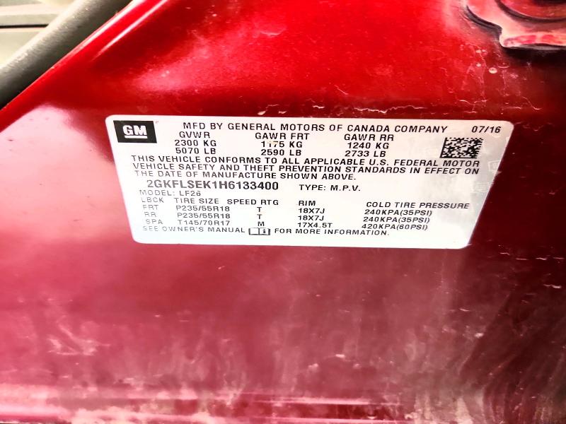 58814786 :رقم المزاد ، 2GKFLSEK1H6133400 vin ، 2017 Gmc Terrain مزاد بيع