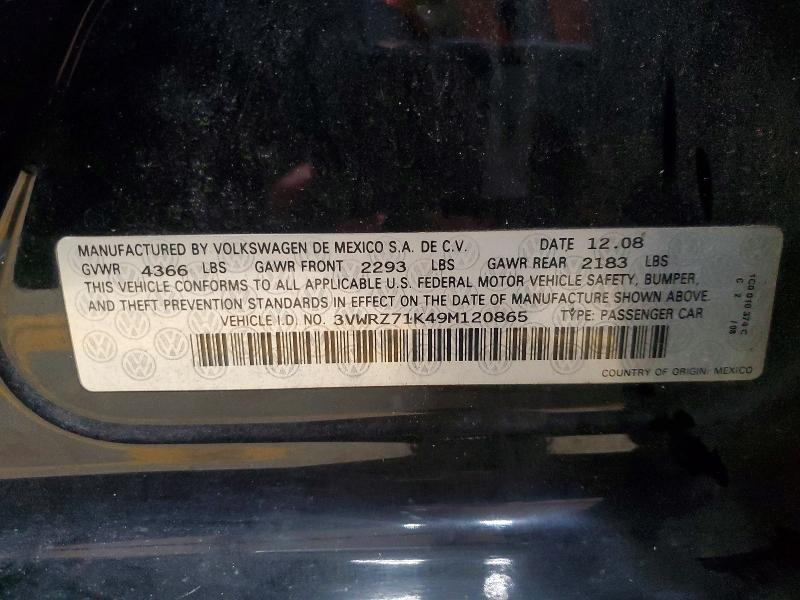 56613746 :رقم المزاد ، 3VWRZ71K49M120865 vin ، 2009 Volkswagen Jetta مزاد بيع
