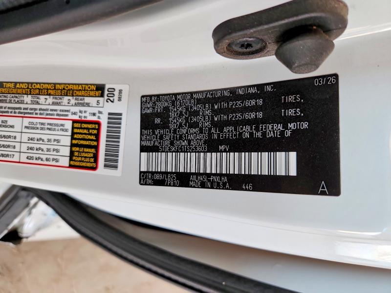 Продажа на аукционе авто 2026 Toyota Sienna, vin: 5TDESKFC1TS253603, номер лота: 55927086