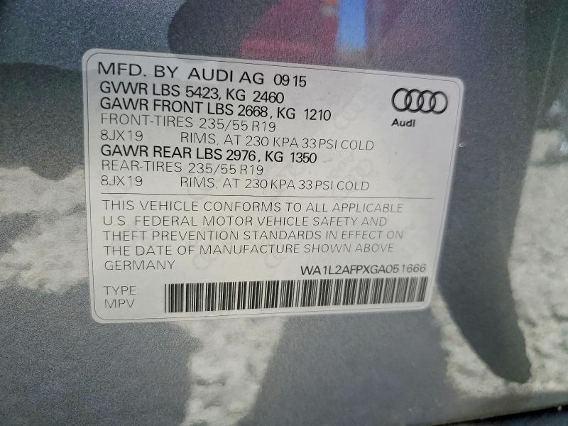 Продажа на аукционе авто 2016 Audi Q5, vin: WA1L2AFPXGA051666, номер лота: 57186566