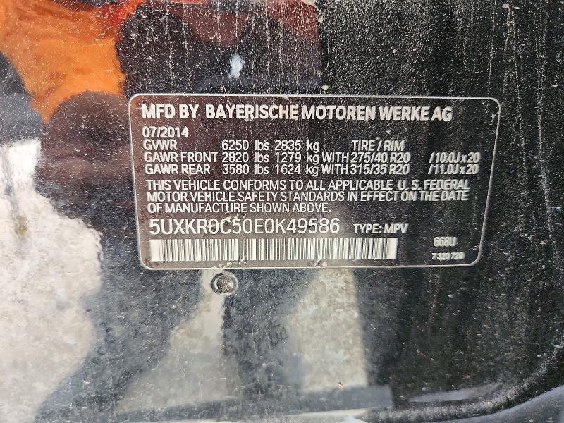 56462246 :رقم المزاد ، 5UXKR0C50E0K49586 vin ، 2014 Bmw X5 مزاد بيع