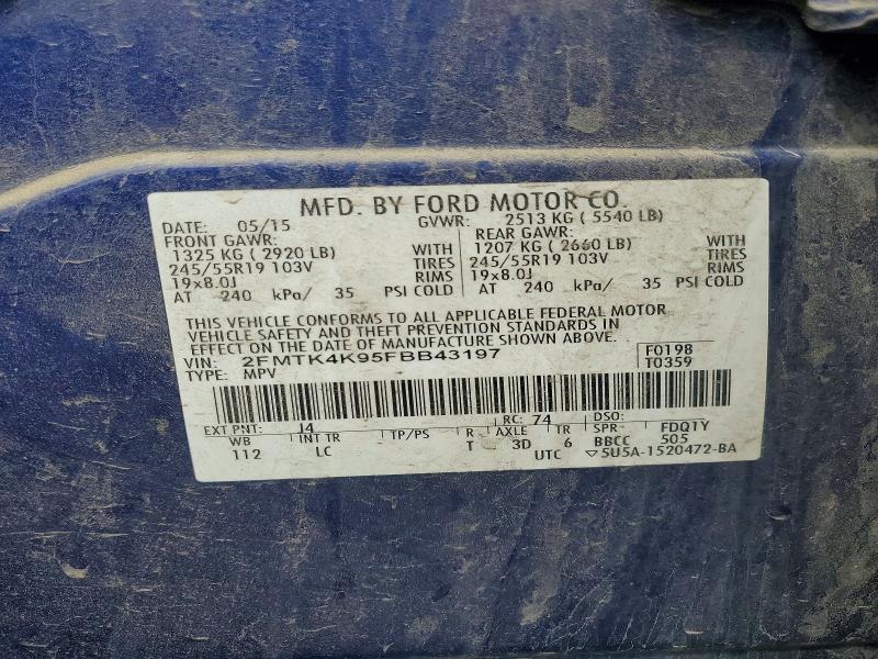 Продажа на аукционе авто 2015 Ford Edge, vin: 2FMTK4K95FBB43197, номер лота: 56703436