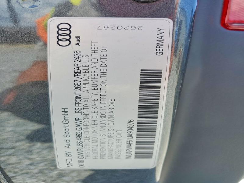 Aukcja sprzedaży 2018 Audi Rs5, vin: WUAPWAF51JA904976, numer aukcji: 58137016