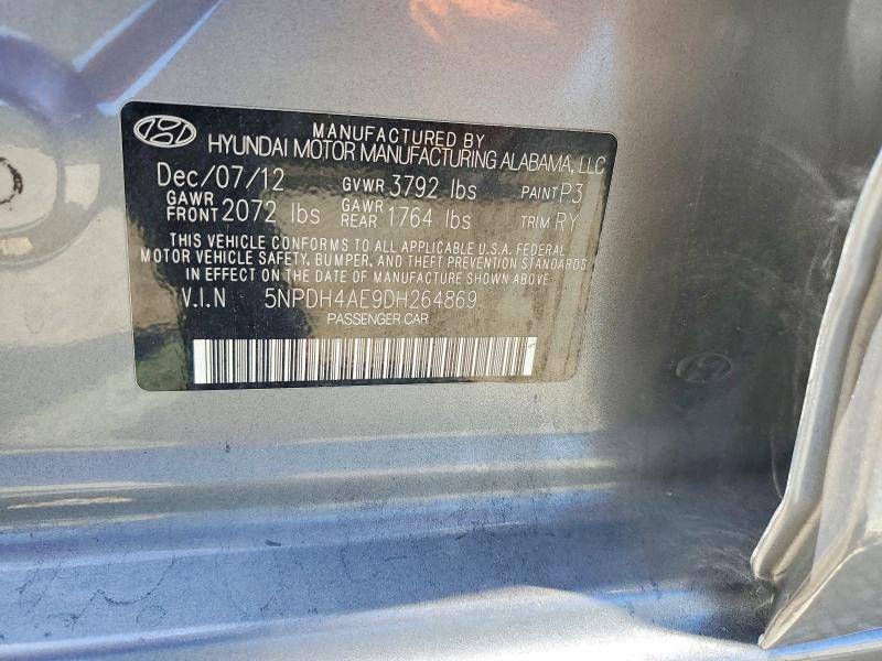 56836546 :رقم المزاد ، 5NPDH4AE9DH264869 vin ، 2013 Hyundai Elantra مزاد بيع