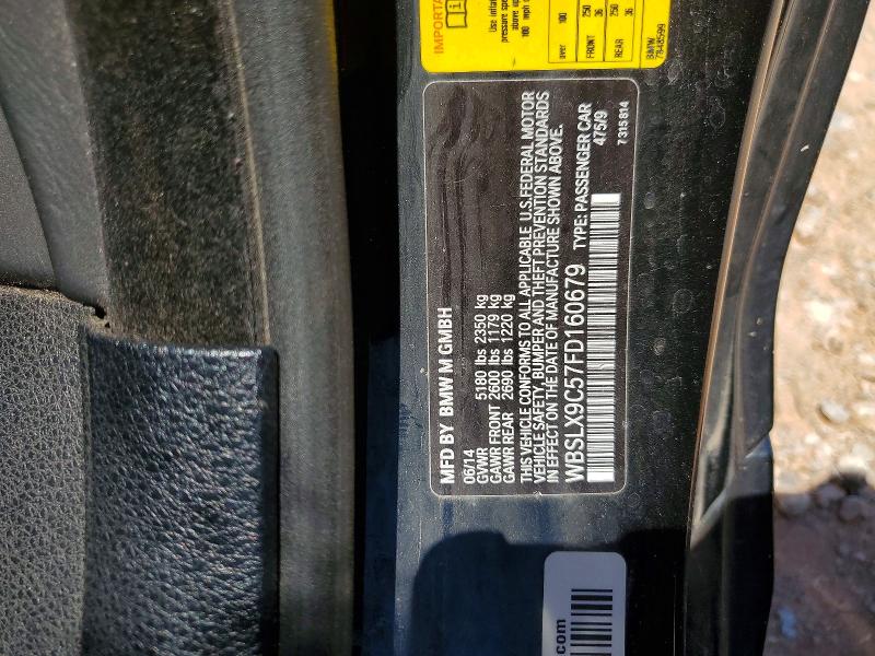Продажа на аукционе авто 2015 Bmw M6, vin: WBSLX9C57FD160679, номер лота: 57618096