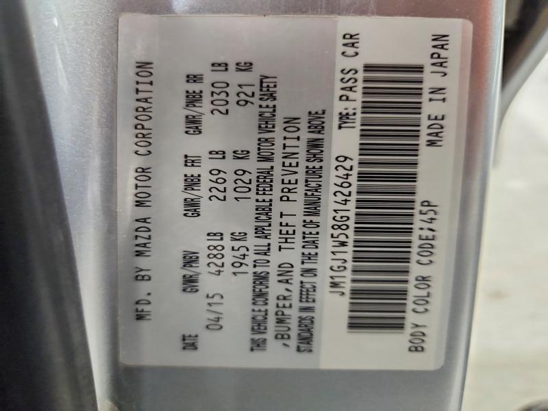 58464716 :رقم المزاد ، JM1GJ1W58G1426429 vin ، 2016 Mazda 6 مزاد بيع