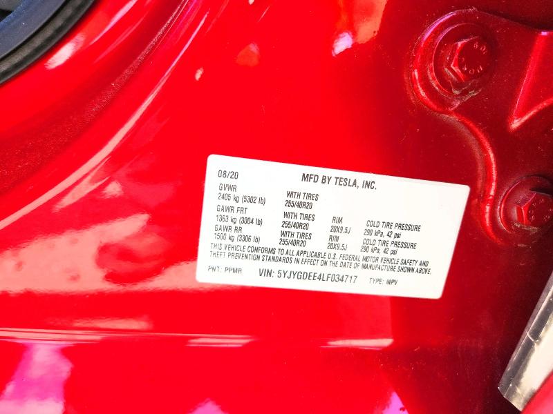 Продаж на аукціоні авто 2020 Tesla Model Y, vin: 5YJYGDEE4LF034717, номер лоту: 57573996