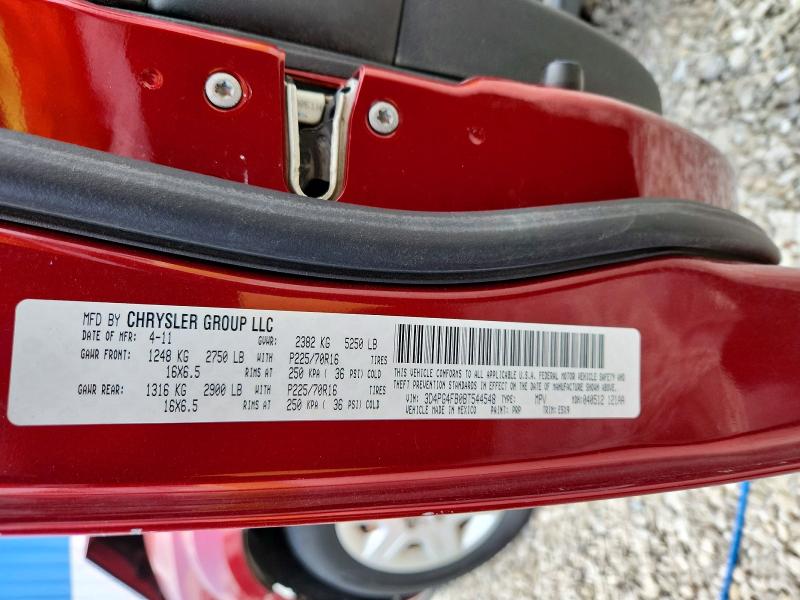 2011 Dodge Journey მანქანა იყიდება აუქციონზე, vin: 3D4PG4FB0BT544548, აუქციონის ნომერი: 55962376