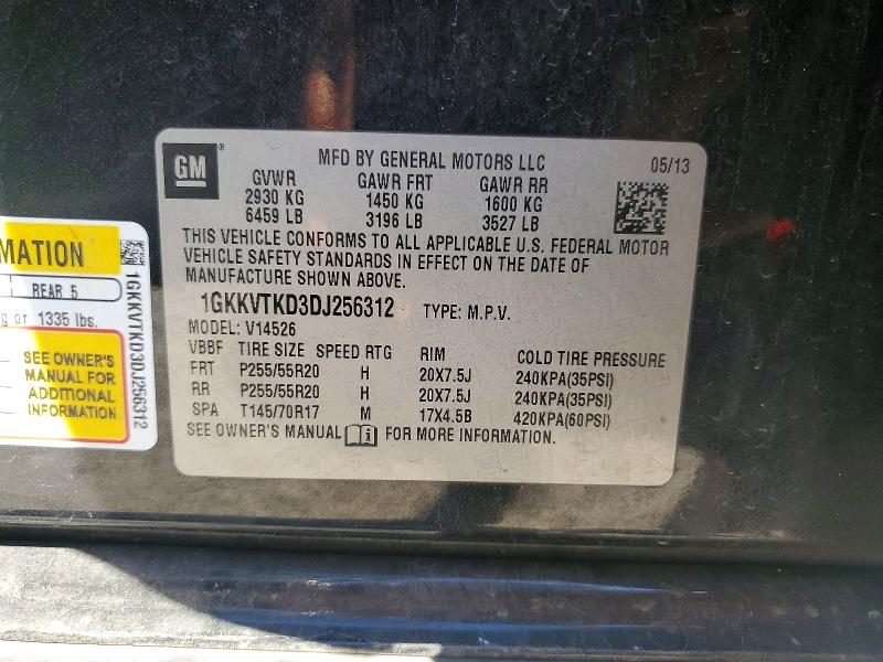 Продаж на аукціоні авто 2013 Gmc Acadia, vin: 1GKKVTKD3DJ256312, номер лоту: 57480136