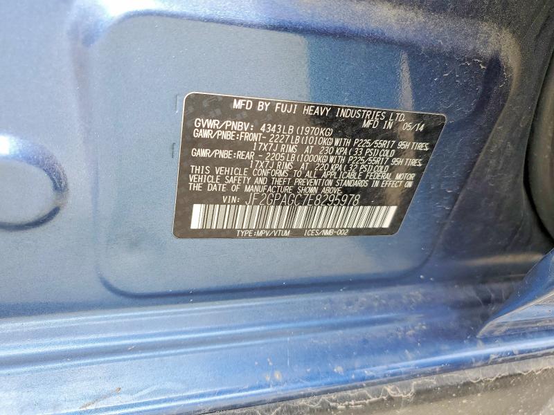 2014 Subaru Xv Crosstrek მანქანა იყიდება აუქციონზე, vin: JF2GPAGC7E8295978, აუქციონის ნომერი: 59177076
