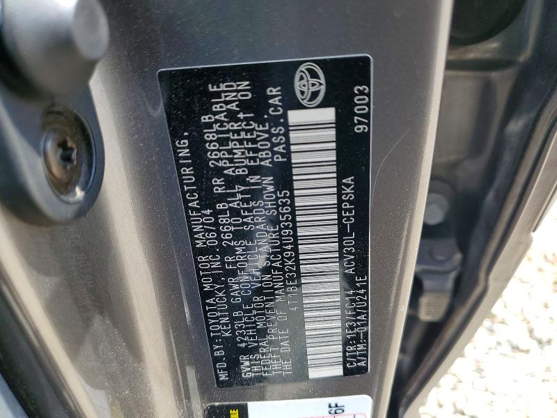 Aukcja sprzedaży 2004 Toyota Camry, vin: 4T1BE32K94U935635, numer aukcji: 58110646