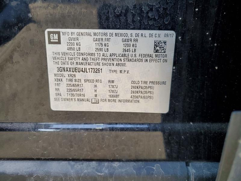 2018 Chevrolet Equinox მანქანა იყიდება აუქციონზე, vin: 3GNAXUEU4JL173261, აუქციონის ნომერი: 55797706