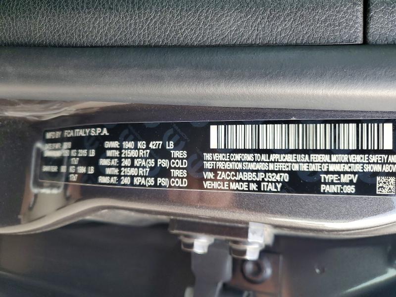 2018 Jeep Renegade მანქანა იყიდება აუქციონზე, vin: ZACCJABB5JPJ32470, აუქციონის ნომერი: 56246646