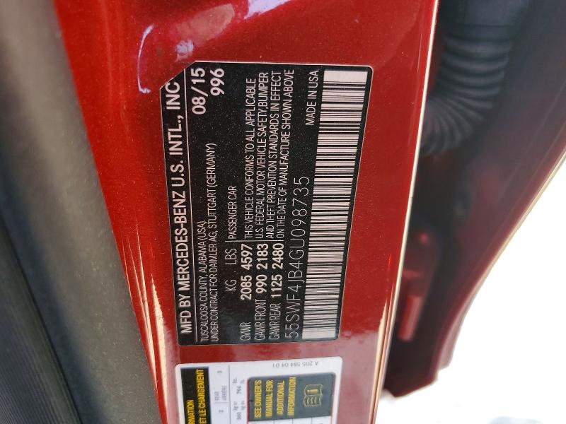 Продажа на аукционе авто 2016 Mercedes-benz C, vin: 55SWF4JB4GU098735, номер лота: 57740846