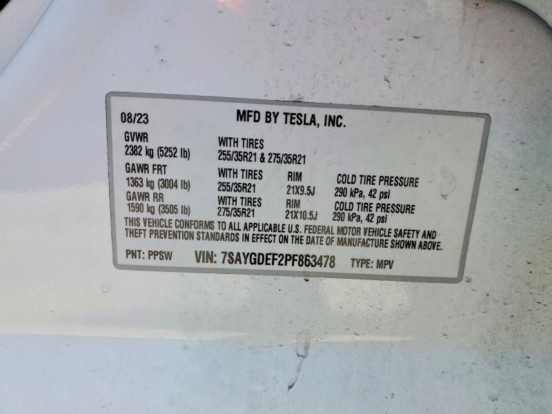 Aukcja sprzedaży 2023 Tesla Model Y, vin: 7SAYGDEF2PF863478, numer aukcji: 55476296