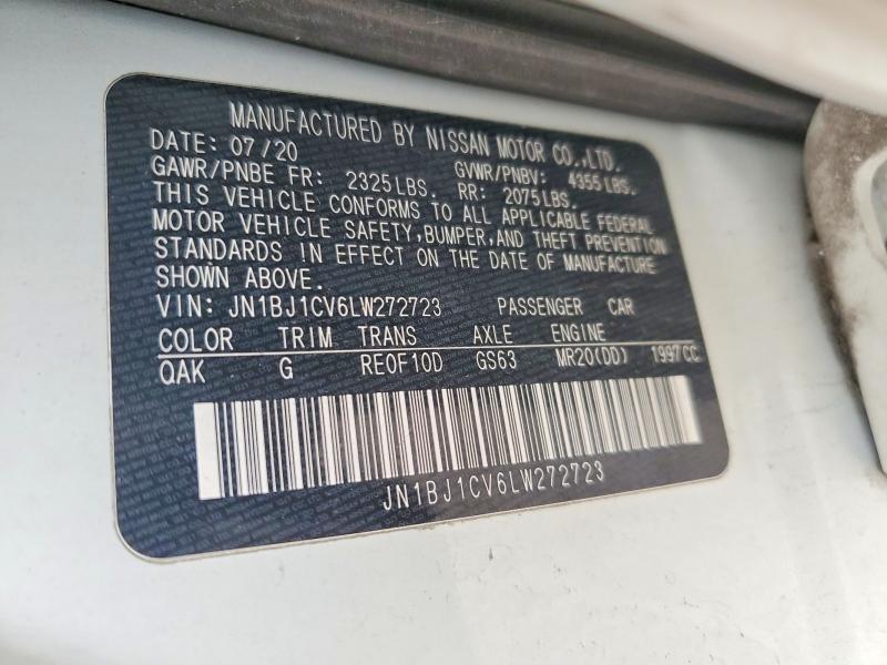 Продажа на аукционе авто 2020 Nissan Rogue Sport, vin: JN1BJ1CV6LW272723, номер лота: 57523986