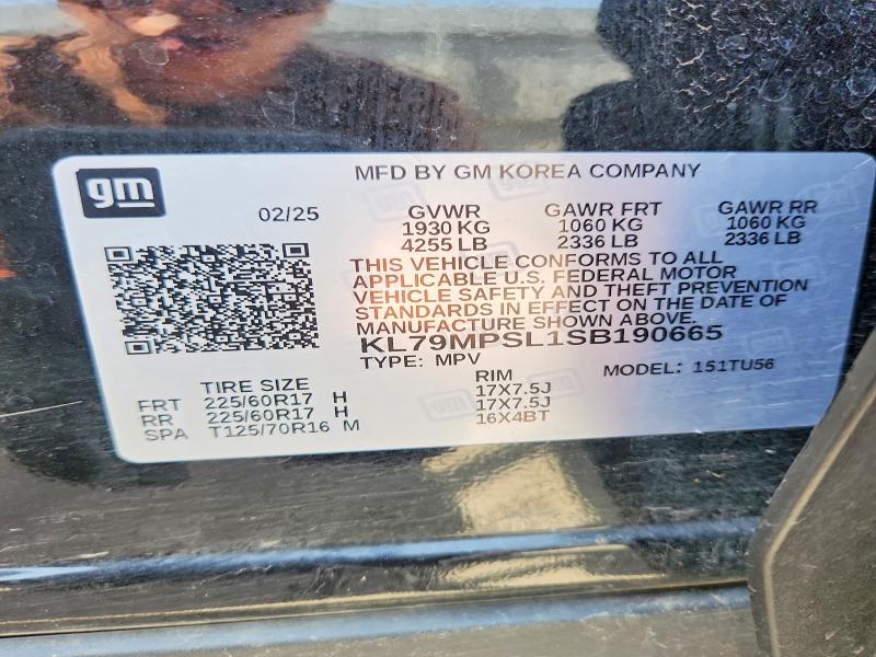 55820436 :رقم المزاد ، KL79MPSL1SB190665 vin ، 2025 Chevrolet Trailblazer مزاد بيع