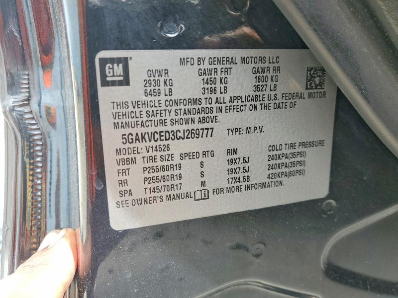 Aukcja sprzedaży 2012 Buick Enclave, vin: 5GAKVCED3CJ269777, numer aukcji: 57832036