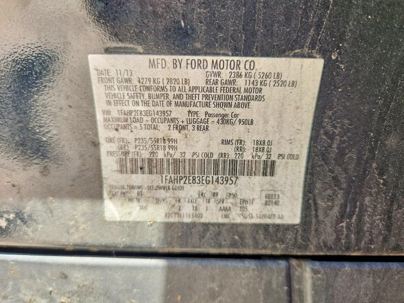 2014 Ford Taurus მანქანა იყიდება აუქციონზე, vin: 1FAHP2E83EG143957, აუქციონის ნომერი: 56177156