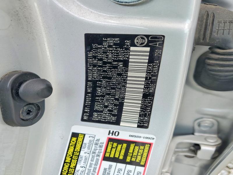 Продаж на аукціоні авто 2015 Toyota Corolla, vin: 2T1BURHE3FC349217, номер лоту: 55596126