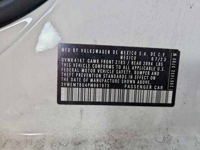 2023 Volkswagen Jetta მანქანა იყიდება აუქციონზე, vin: 3VWEM7BU4PM061973, აუქციონის ნომერი: 57655416