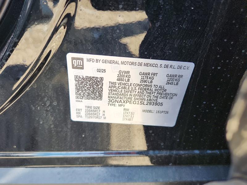 Продаж на аукціоні авто 2025 Chevrolet Equinox, vin: 3GNAXPEG1SL293905, номер лоту: 58363426