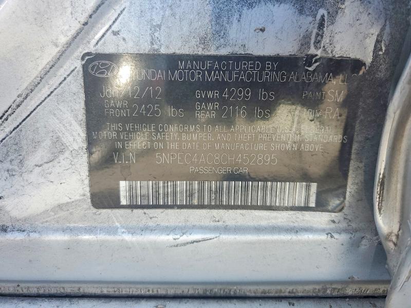 Продаж на аукціоні авто 2012 Hyundai Sonata, vin: 5NPEC4AC8CH452895, номер лоту: 58264586