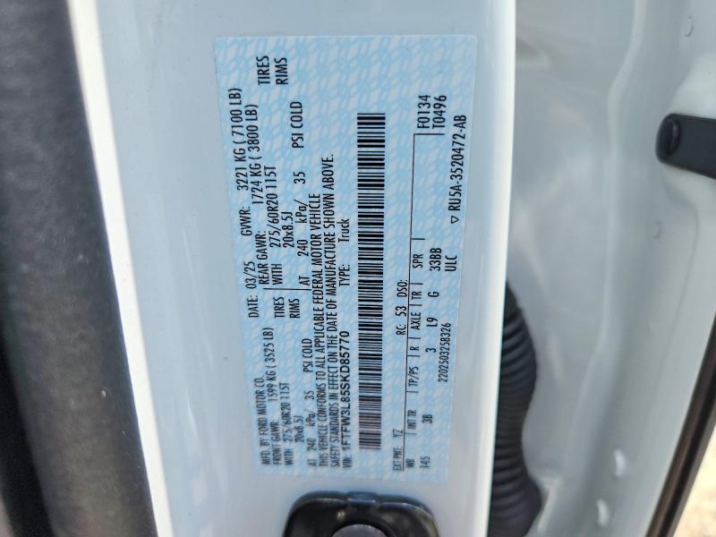 Aukcja sprzedaży 2025 Ford F150, vin: 1FTFW3L85SKD85770, numer aukcji: 56304886