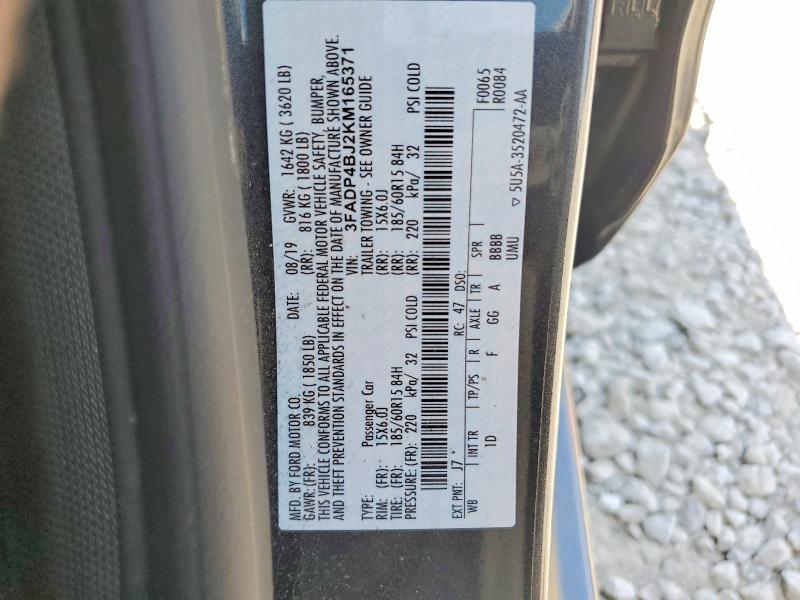 Продаж на аукціоні авто 2019 Ford Fiesta, vin: 3FADP4BJ2KM165371, номер лоту: 56503296