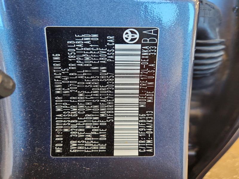 Aukcja sprzedaży 2015 Toyota Corolla, vin: 5YFBURHE7FP303857, numer aukcji: 57730876