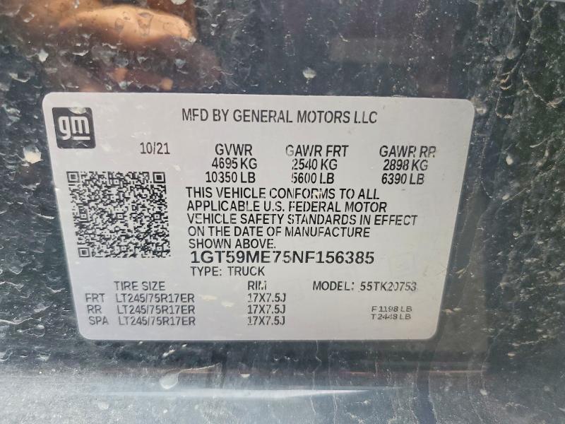 Aukcja sprzedaży 2022 Gmc Sierra, vin: 1GT59ME75NF156385, numer aukcji: 55980686