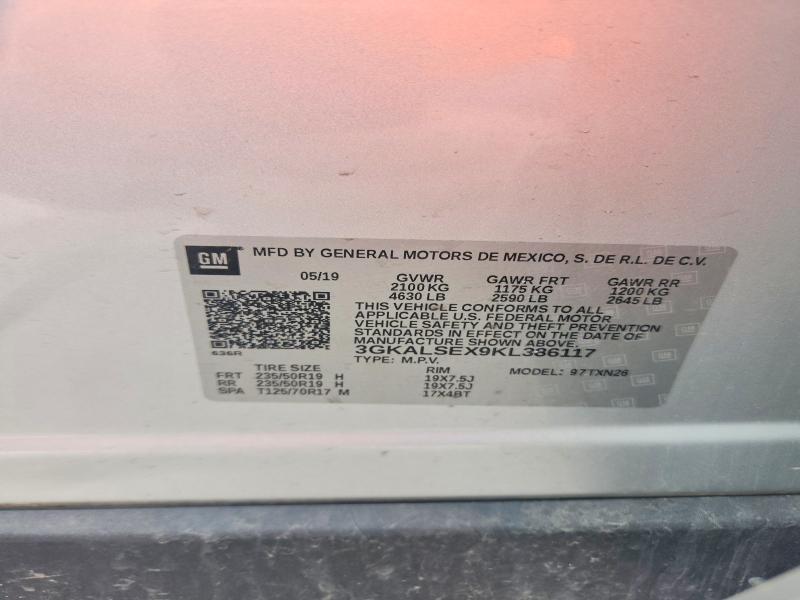 2019 Gmc Terrain მანქანა იყიდება აუქციონზე, vin: 3GKALSEX9KL386117, აუქციონის ნომერი: 57546616