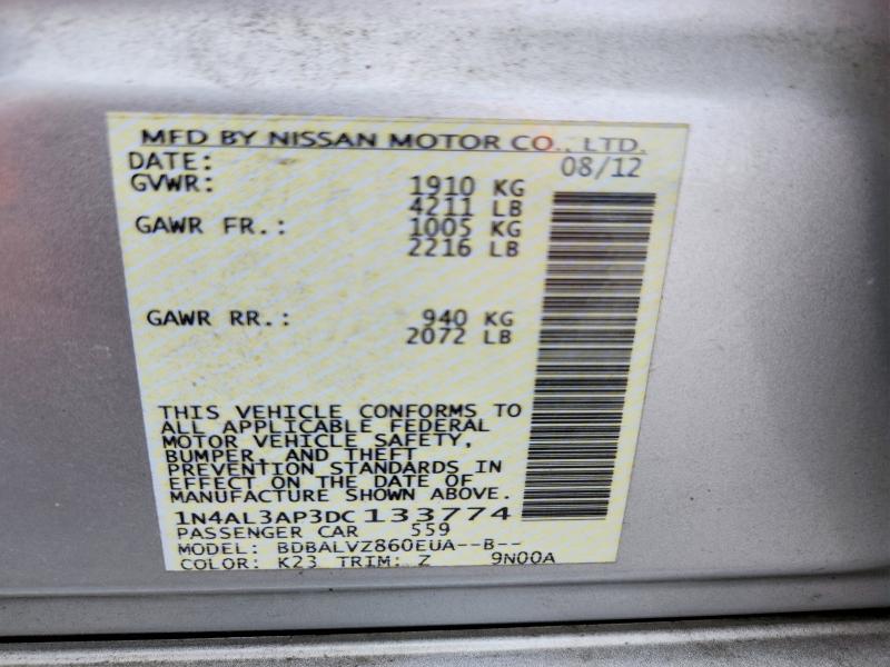 58556856 :رقم المزاد ، 1N4AL3AP3DC133774 vin ، 2013 Nissan Altima مزاد بيع