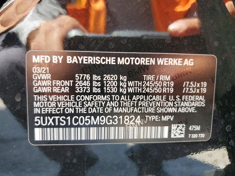 Продажа на аукционе авто 2021 Bmw X3, vin: 5UXTS1C05M9G31824, номер лота: 58611376