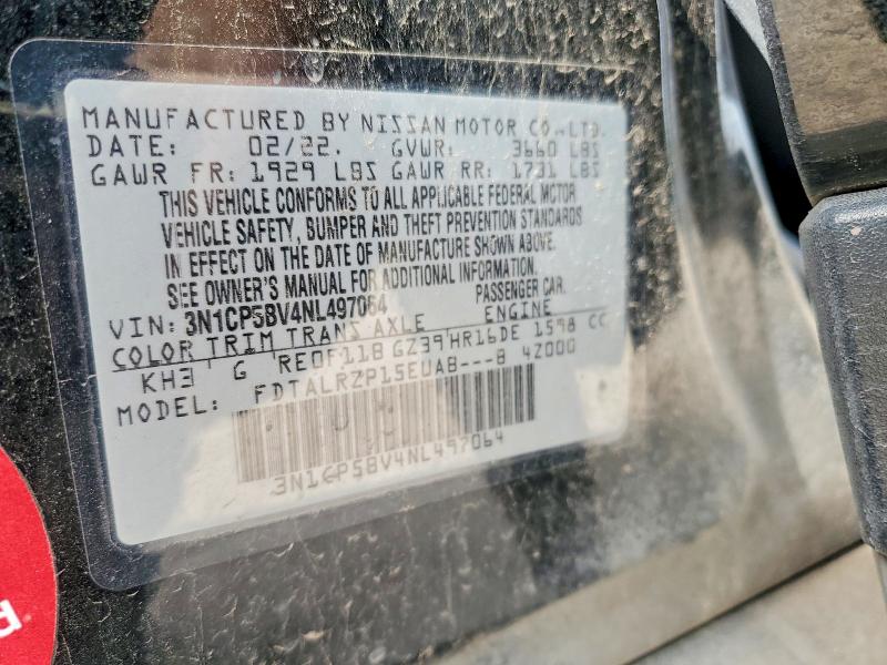 Aukcja sprzedaży 2022 Nissan Kicks, vin: 3N1CP5BV4NL497064, numer aukcji: 58440656