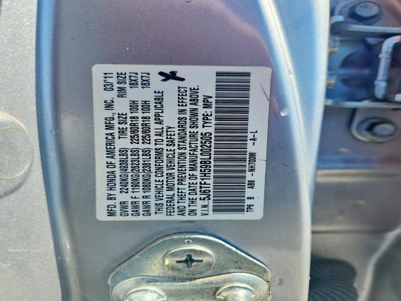 Aukcja sprzedaży 2011 Honda Accord Crosstour, vin: 5J6TF1H59BL002505, numer aukcji: 57506156