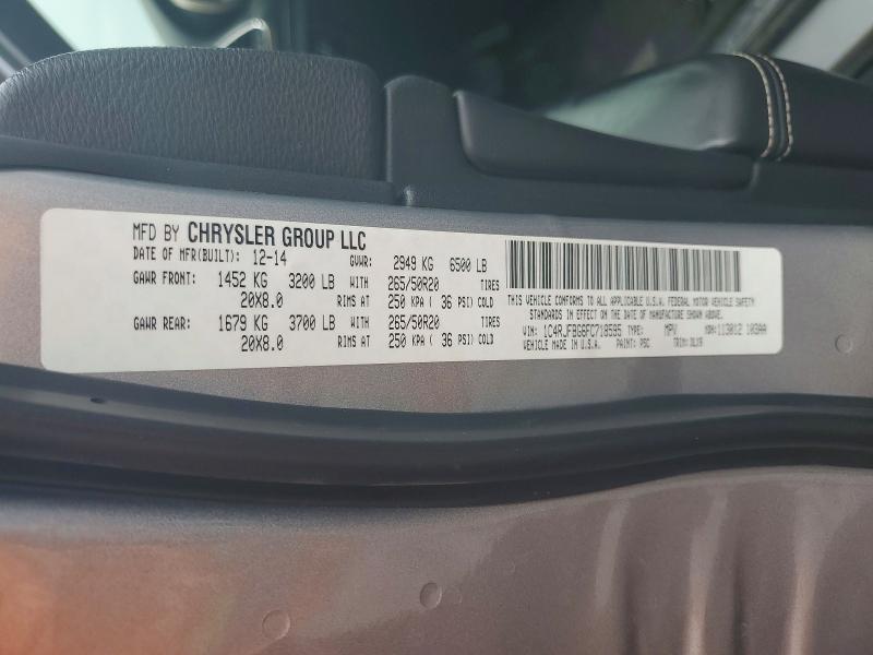 Продажа на аукционе авто 2015 Jeep Grand Cherokee, vin: 1C4RJFBG6FC718595, номер лота: 58602406