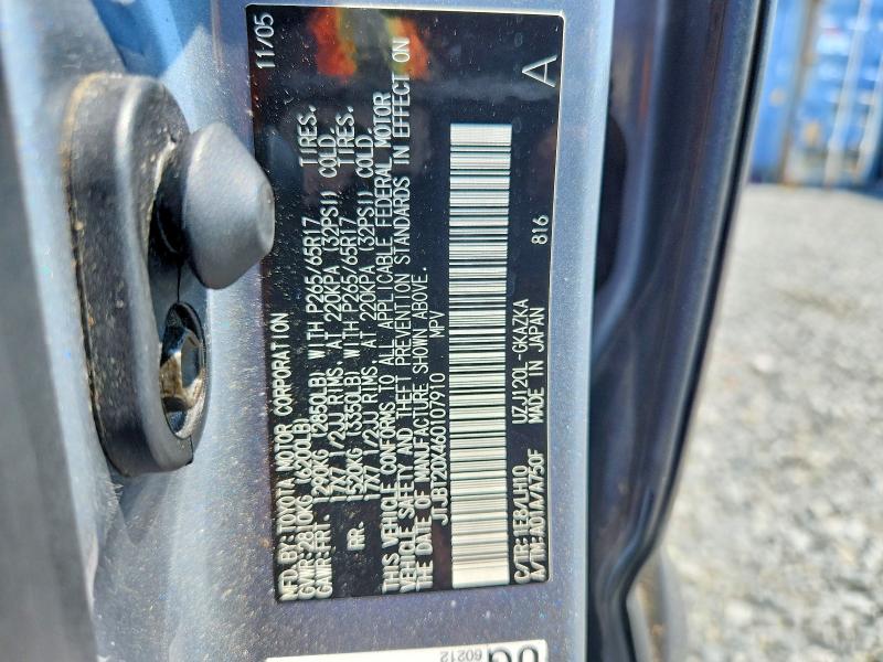 Продаж на аукціоні авто 2006 Lexus Gx, vin: JTJBT20X460107910, номер лоту: 59105976