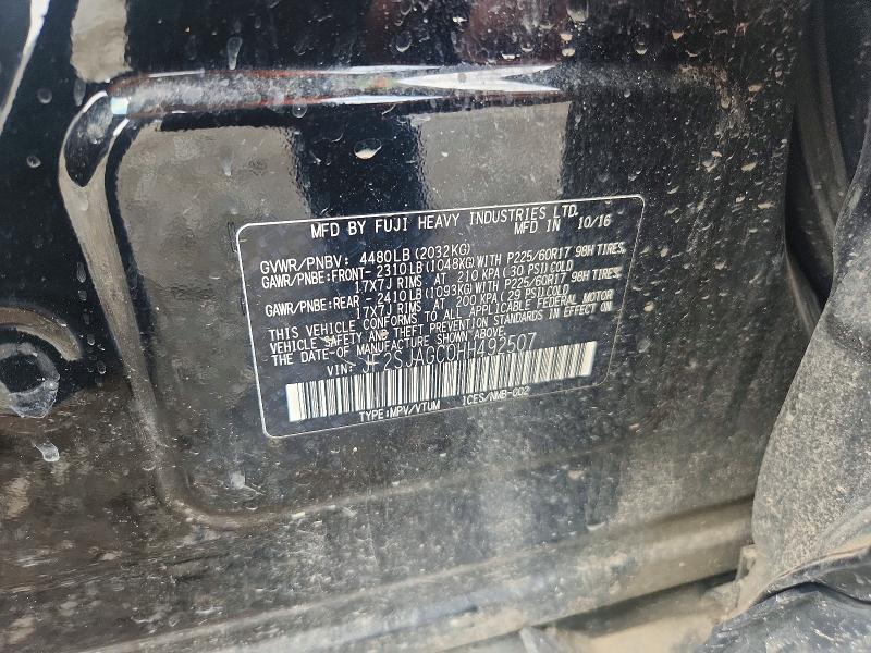 2017 Subaru Forester მანქანა იყიდება აუქციონზე, vin: JF2SJAGC0HH492507, აუქციონის ნომერი: 74514255