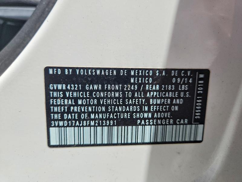 Продаж на аукціоні авто 2015 Volkswagen Jetta, vin: 3VWD17AJ8FM213991, номер лоту: 56187646