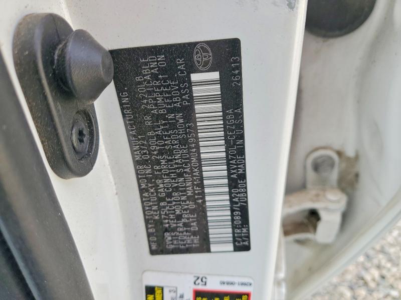 2021 Toyota Camry მანქანა იყიდება აუქციონზე, vin: 4T1F11AK0MU449573, აუქციონის ნომერი: 57832226