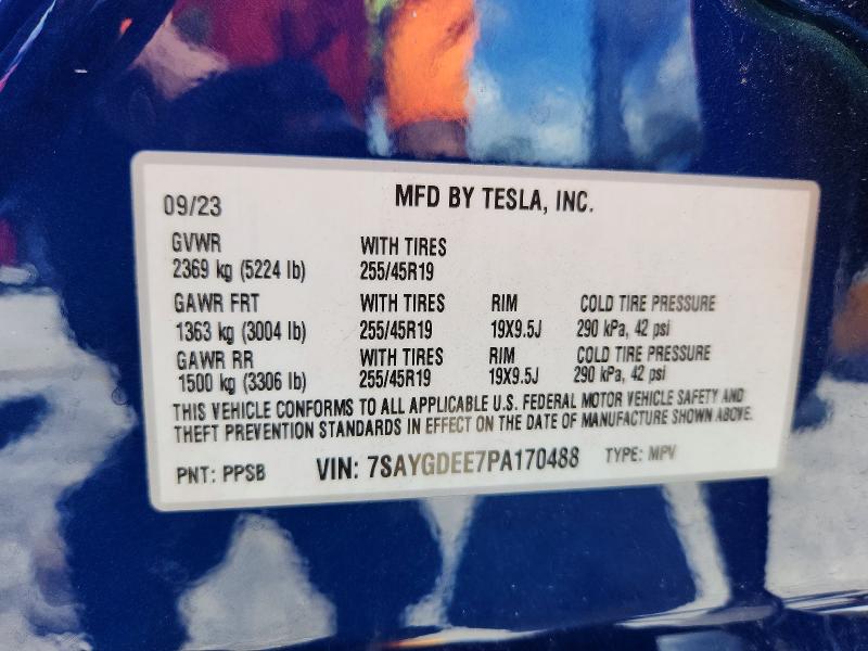 Aukcja sprzedaży 2023 Tesla Model Y, vin: 7SAYGDEE7PA170488, numer aukcji: 54288026