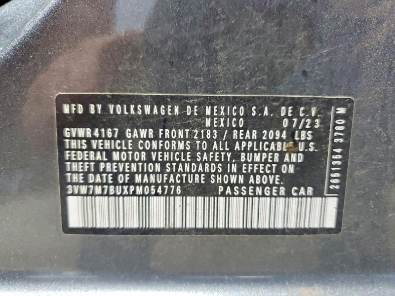 2023 Volkswagen Jetta მანქანა იყიდება აუქციონზე, vin: 3VW7M7BUXPM054776, აუქციონის ნომერი: 58806046