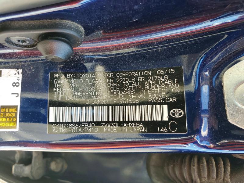 2015 Toyota Prius მანქანა იყიდება აუქციონზე, vin: JTDKN3DU1F1961525, აუქციონის ნომერი: 55550376